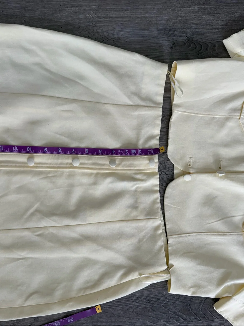 Zara Butter Yellow Linen Blend Co-Ord Set Size L NWT Button Top Mini Skirt - Picture 7 of 16